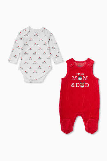 Babies - Christmas romper set - 2 piece - white / red