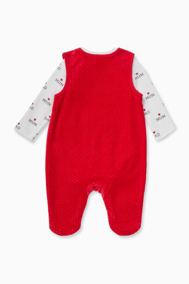 Babies - Christmas romper set - 2 piece - white / red
