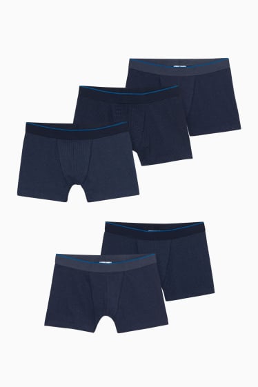 Men - Multipack of 5 - trunks  - LYCRA® - dark blue