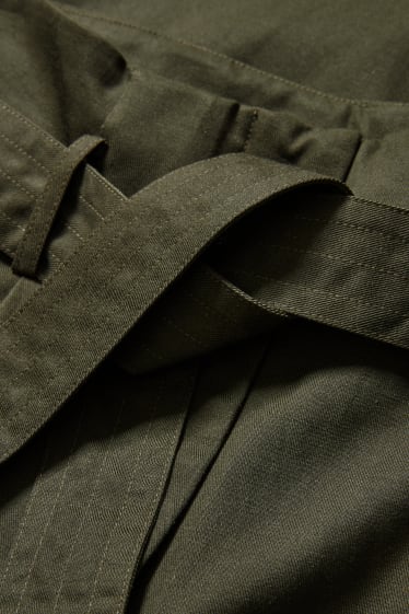 Mujer - Pantalón paperbag de lyocell - straight fit - verde