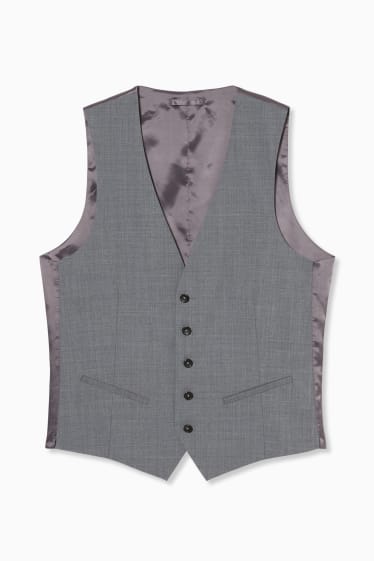 Uomo - Gilet coordinabile - slim fit - flex - misto lana - LYCRA® - grigio melange