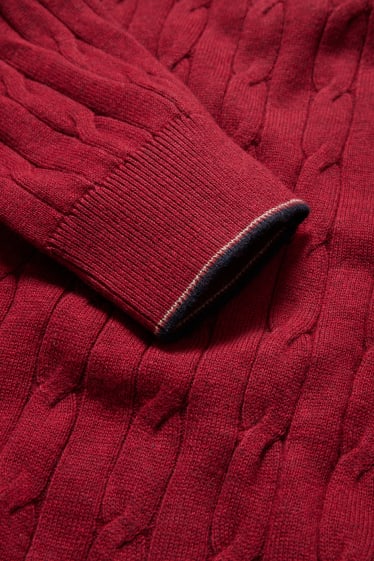 Herren - Feinstrick-Pullover mit Kaschmir-Anteil - rot