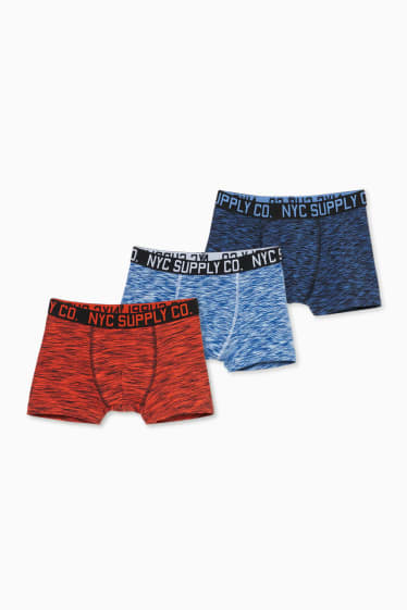 Niños - Pack de 3 - boxers - naranja / azul oscuro