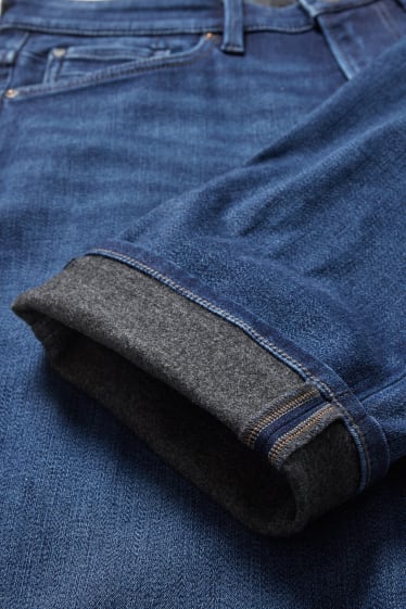 Men - Straight jeans - thermal jeans - jog denim - recycled - denim-dark blue