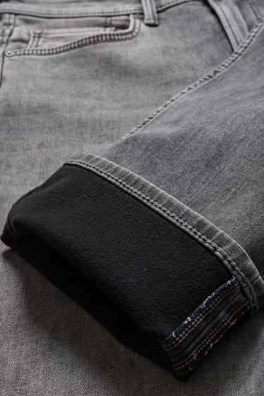 Men - Straight jeans - thermal jeans - denim-gray