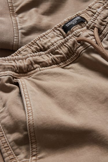Bărbați - Pantaloni cargo - slim fit - taupe