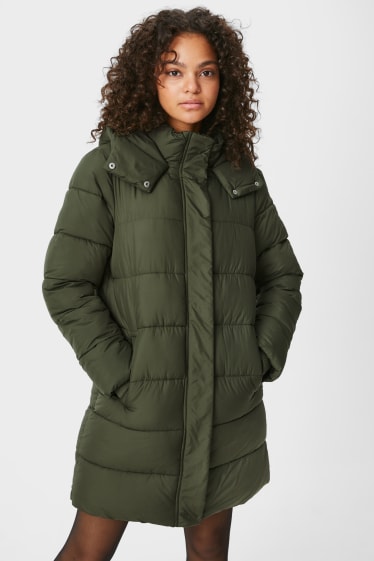Teens & young adults - CLOCKHOUSE - quilted coat with hood - khaki
