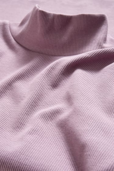 Femei - Tricou cu mânecă lungă basic - violet deschis