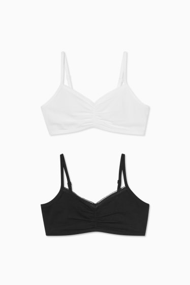 Bambini - Confezione da 2 - brassière - bianco / nero