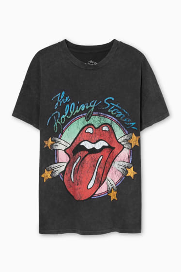 Femei - CLOCKHOUSE - tricou - Rolling Stones - gri melanj