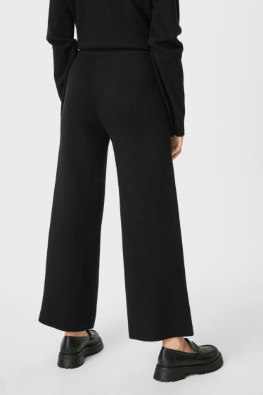 Mujer - CLOCKHOUSE - pantalón de punto - palazzo - negro