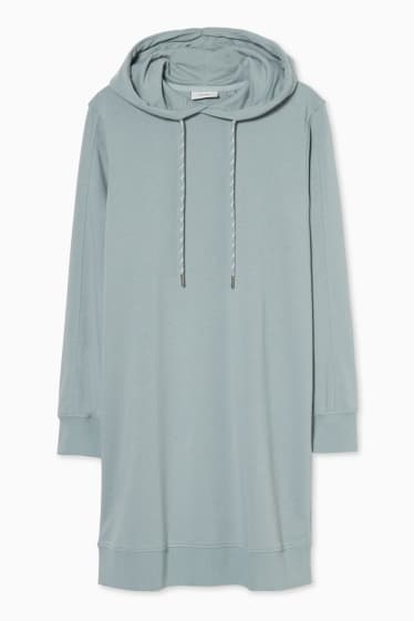 Mujer - Vestido de línea evasé con capucha - verde menta