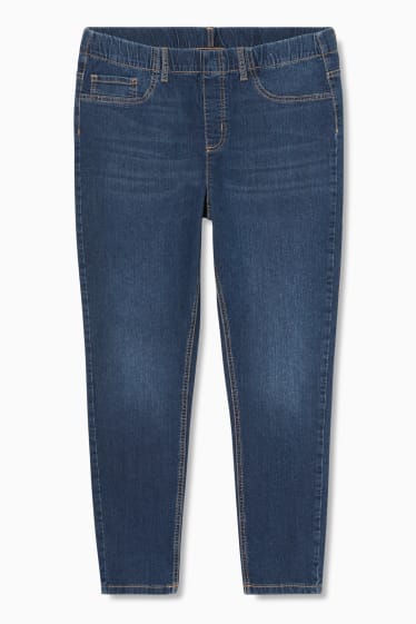 Femei - Jegging jeans - talie medie - LYCRA® - denim-albastru închis