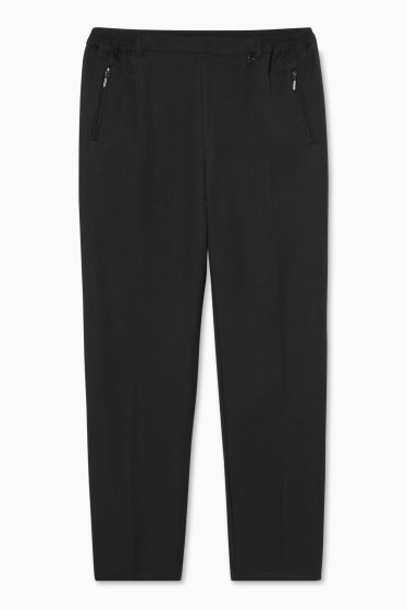 Dames - Pantalon - tapered fit  - zwart