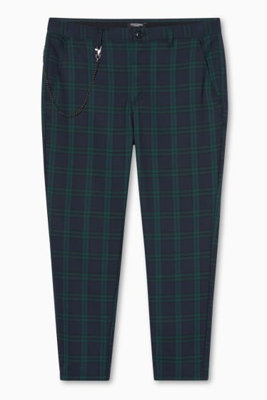 Uomo - CLOCKHOUSE - pantaloni chino - tapered fit - a quadretti - verde scuro