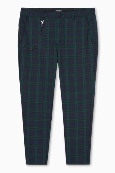 Men - CLOCKHOUSE - chinos - tapered fit - check - dark green