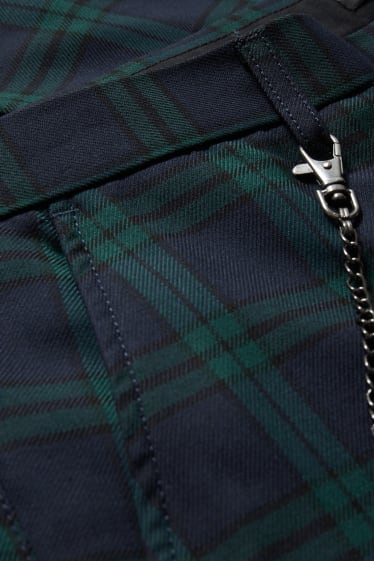 Men - CLOCKHOUSE - chinos - tapered fit - check - dark green