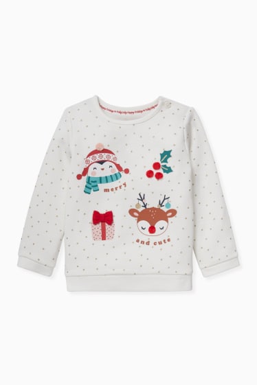 Babies - Baby Christmas sweatshirt - shiny - white