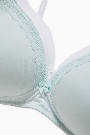 Women - Multipack of 2 - non-wired bra - padded - mint green