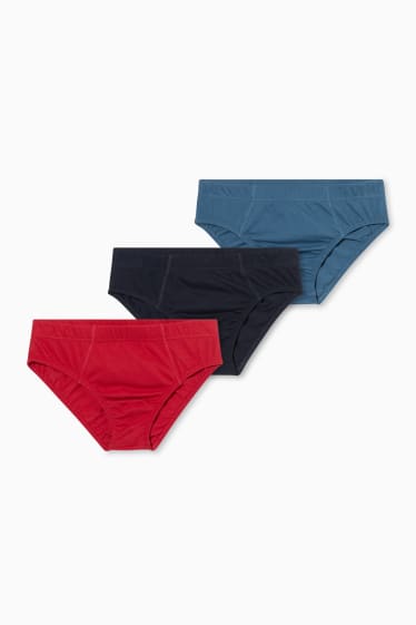 Uomo - Confezione da 3 - slip - rosso / nero