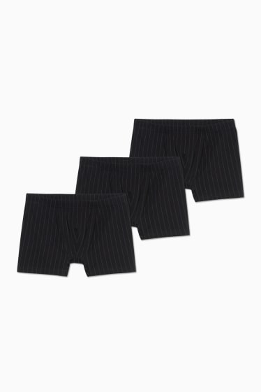 Pánské - Multipack 3 ks - boxerky - pruhované - černá