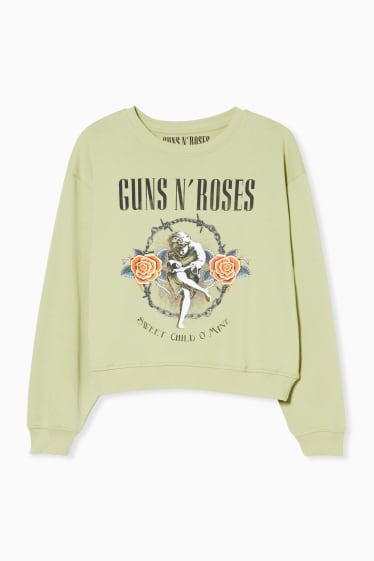 Kobiety - CLOCKHOUSE - bluza - Guns N' Roses - jasnozielony