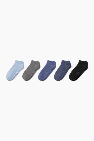 Damen - Multipack 5er - Sneakersocken - blau  / dunkelblau