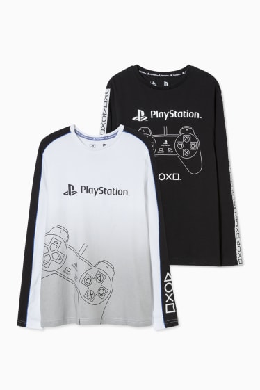 Kinderen - Set van 2 - PlayStation - longsleeve - wit / zwart