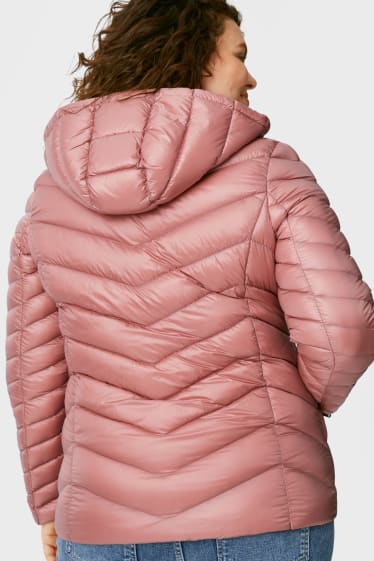Women - Hooded down jacket - RDS-certified - apricot