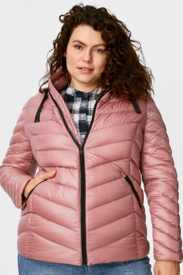Women - Hooded down jacket - RDS-certified - apricot