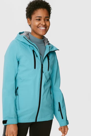 Women - Outdoor jacket with hood - THERMOLITE® - turquoise