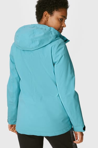 Women - Outdoor jacket with hood - THERMOLITE® - turquoise