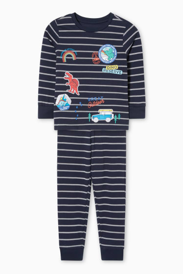 Enfants - Pyjama - 2 pièces - à rayures - bleu foncé