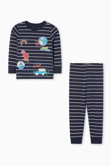 Enfants - Pyjama - 2 pièces - à rayures - bleu foncé