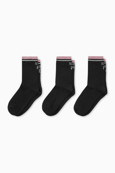 Femmes - Lot de 3 paires - chaussettes - noir