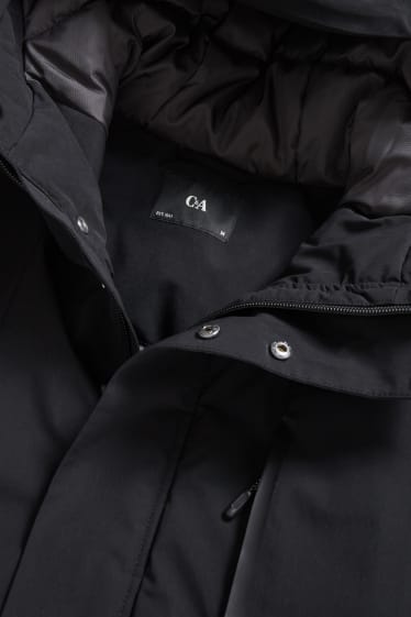 Men - Parka with hood - black