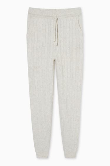 Women - Knitted trousers - cremewhite