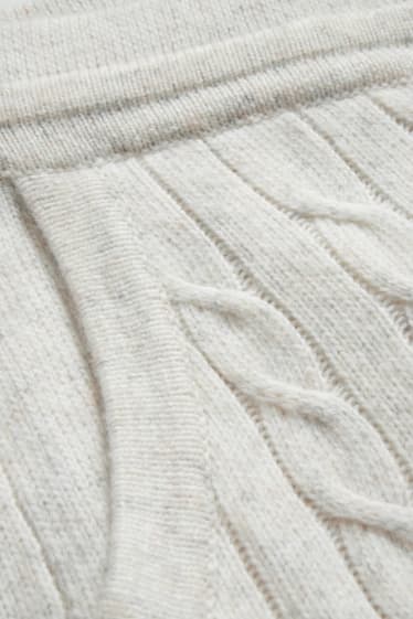 Donna - Pantaloni in maglia - bianco crema