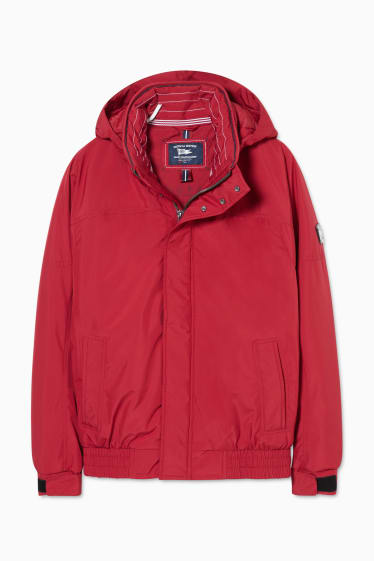 Men - Outdoor jacket with hood  - dark red