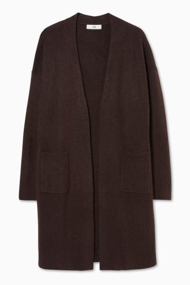 Women - Basic cardigan - brown-melange