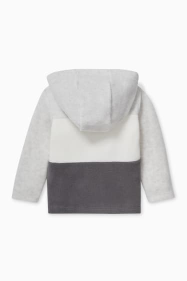 Babies - Baby fleece jacket with hood - light gray-melange