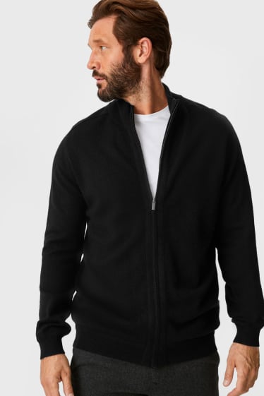 Uomo - Cardigan di cashmere - nero