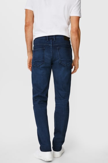 Mężczyźni - Straight Jeans - ocieplane dżinsy - jog denim - materiał z recyklingu - dżins-ciemnoniebieski