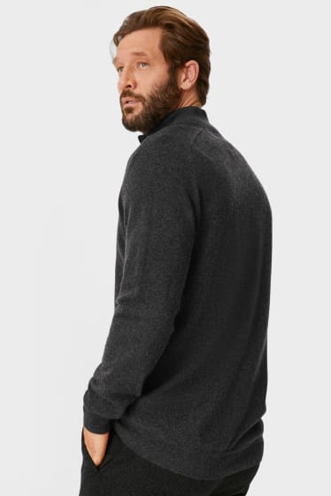 Men - Cashmere cardigan - dark gray