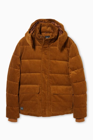 Heren - Corduroy jack met capuchon - bruin