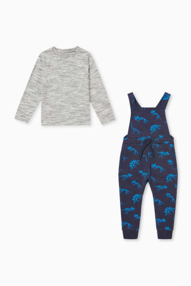 Kinder - Set - Kurzarmshirt und Sweatshirt - 2 teilig - dunkelblau
