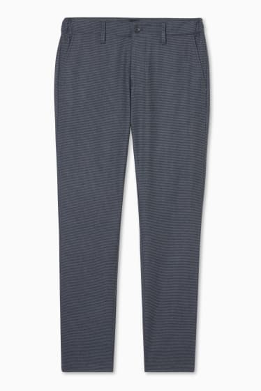 Uomo - Pantaloni - slim fit - Flex - a quadretti - grigio scuro