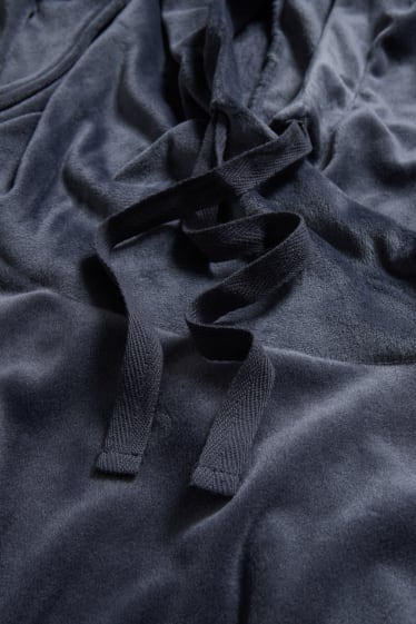 Mujer - Parte de arriba de pijama con capucha - azul oscuro