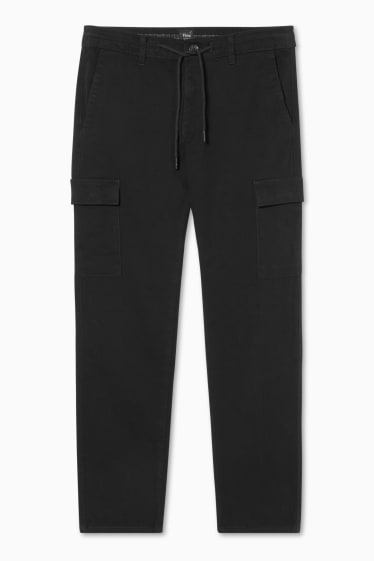 Hombre - Pantalón cargo - slim fit - Flex - negro