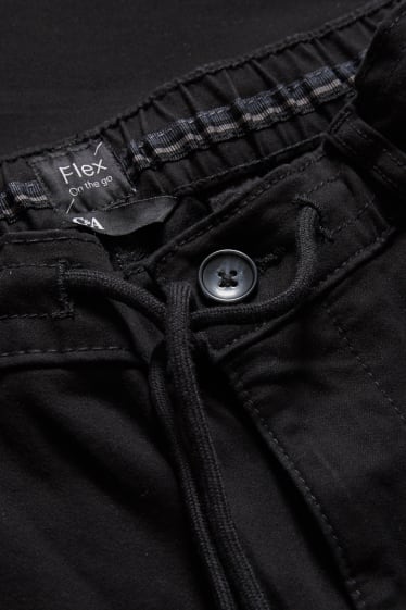 Men - Cargo trousers - slim fit - Flex - black